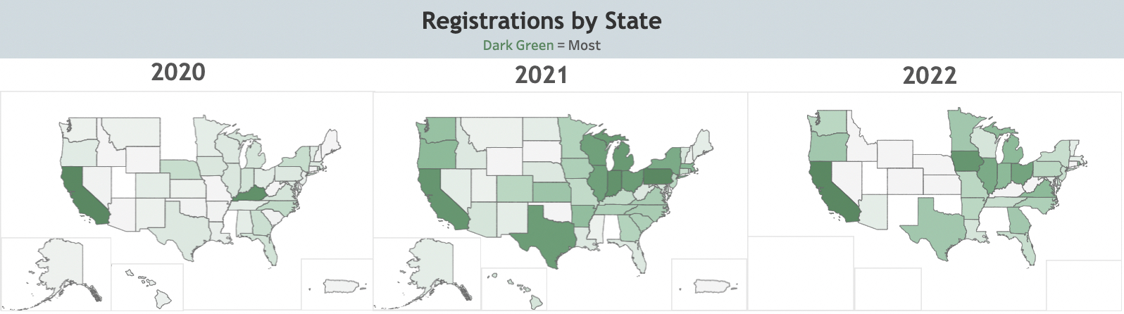 Map of registrations